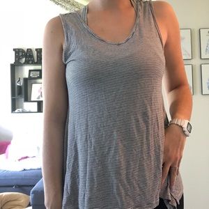 Blue and white striped tank top
